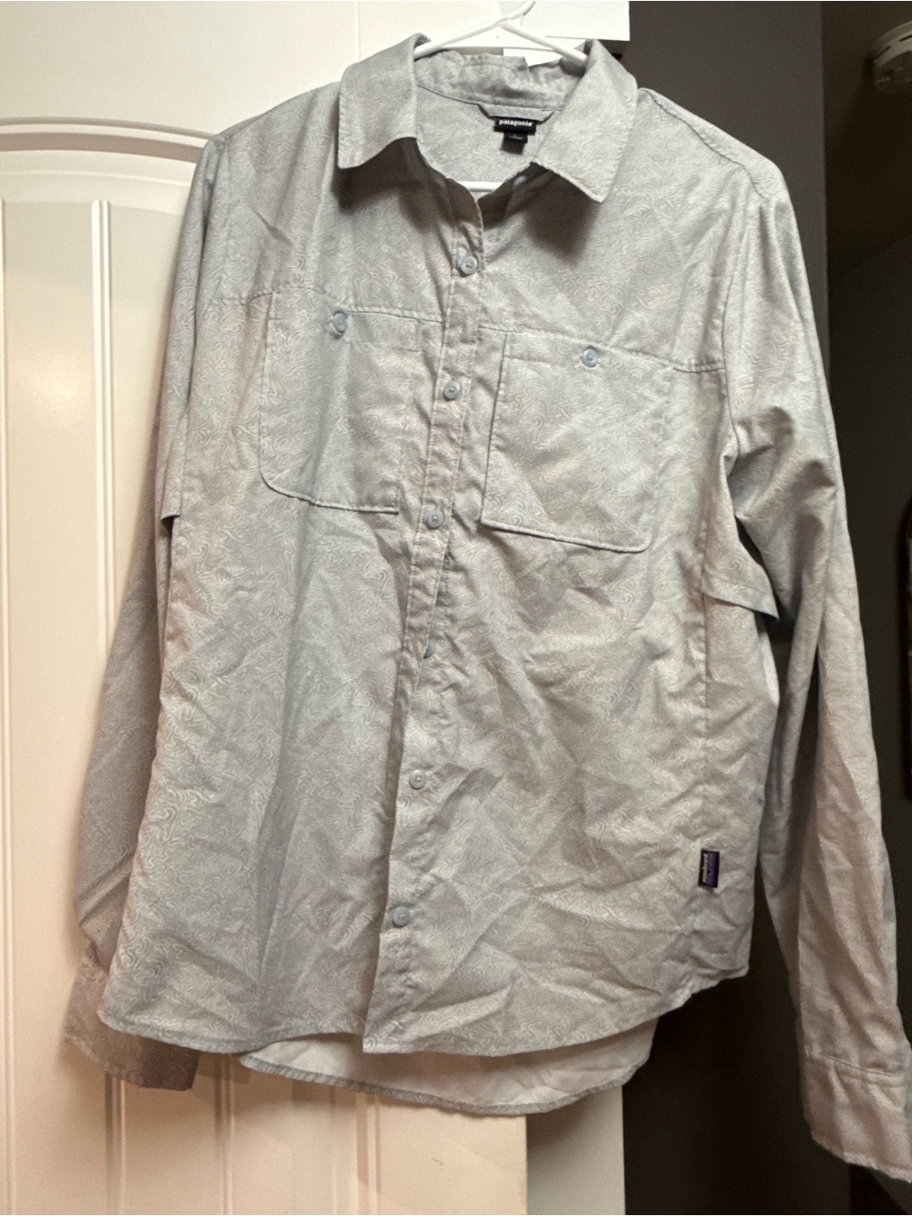 Patagonia Light Gray Button-Front Shirt Jacket